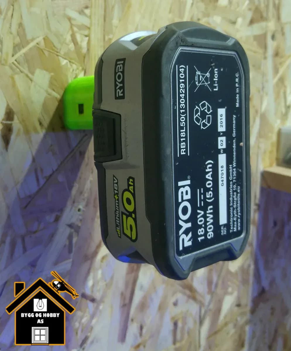 Ryobi batteri veggfeste